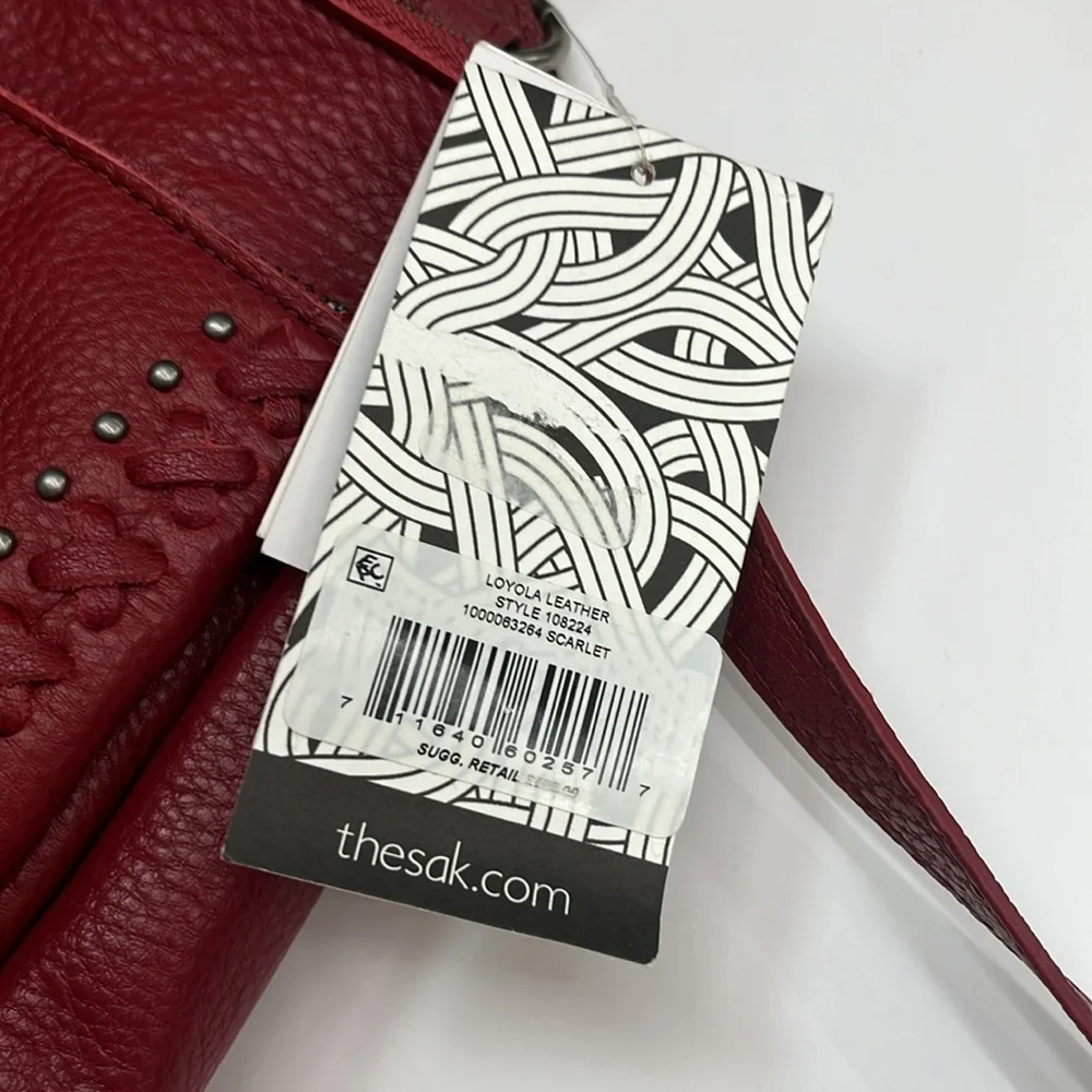 NWT The Sak Red Leather Backpack with Braided Detailing